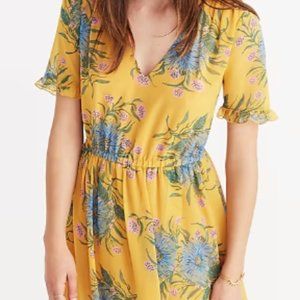Madewell - Sweetgrass Ruffle-Sleeve Dress in Painted Blooms - Sz 8